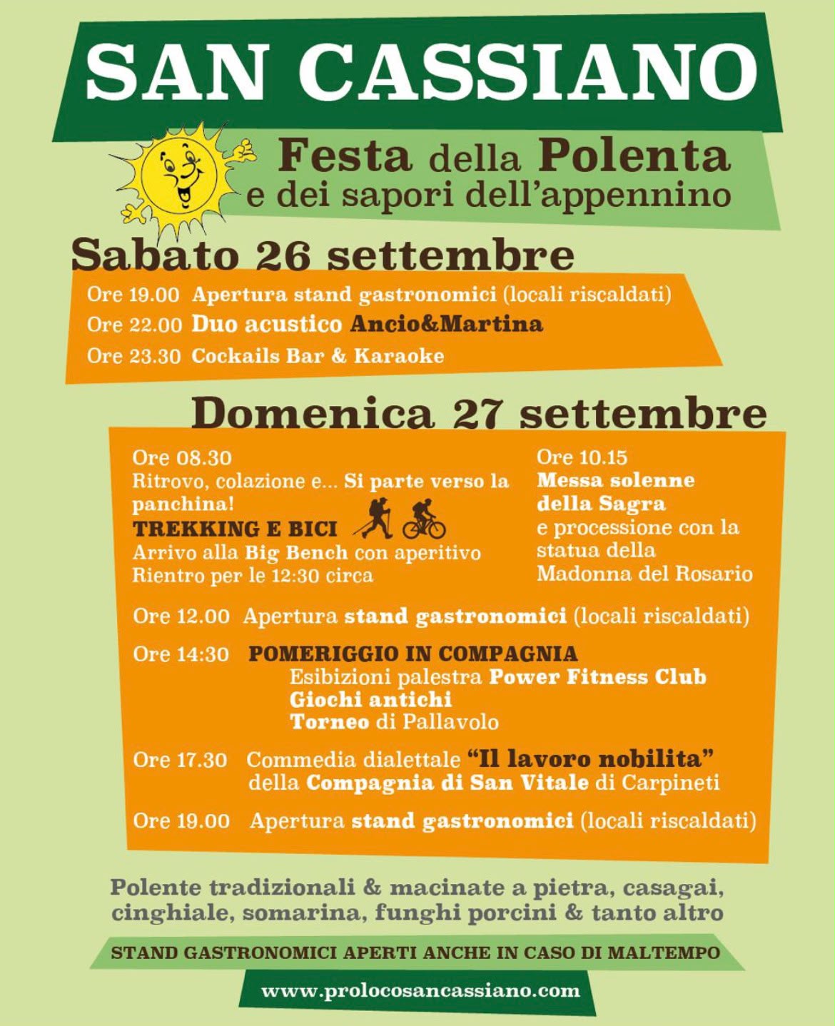 Festa della Polenta e dei sapori dell'Appennino - San Cassiano - 26 e 27 settembre 2026